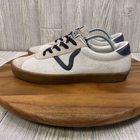 VANS Off The Wall Skater Shoe Pro Sport Low Sneaker Textured Leather Cream Black - Picture 4 of 11